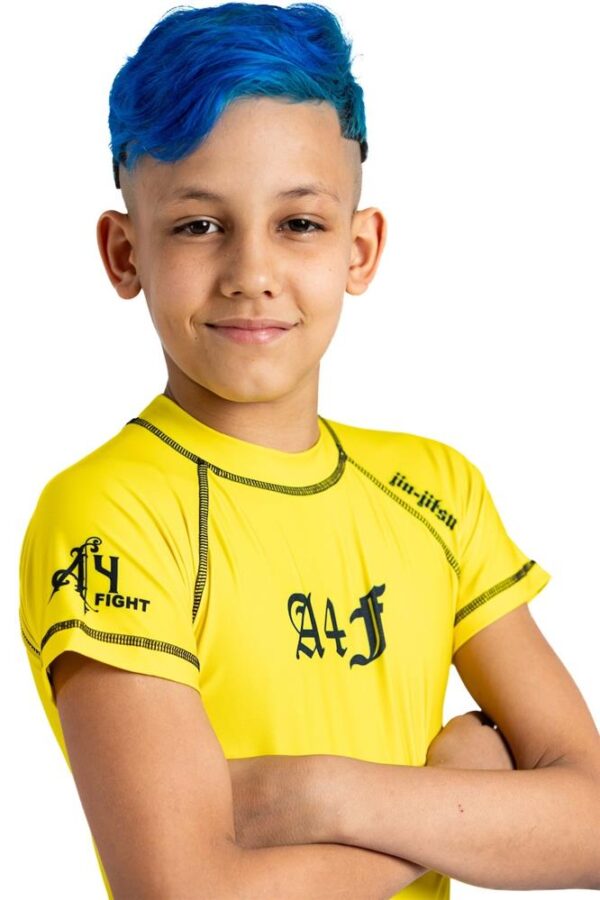 Rash Guard "A4F" Amarilla Niños Manga Corta - Imagen 2