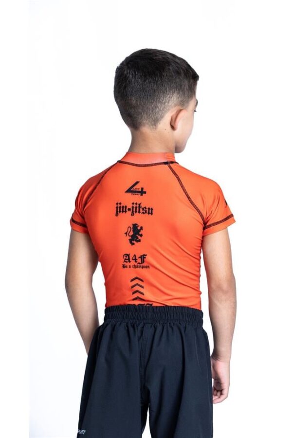 Rash Guard "A4F" Naranja Niños Manga Corta - Imagen 2