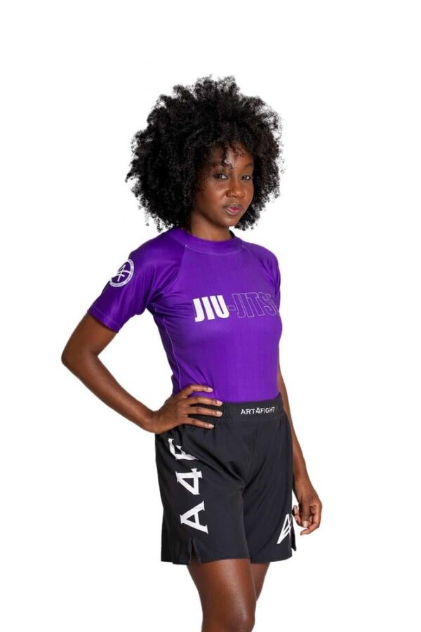 Rash Guard "JIU JITSU" Morada Manga Corta