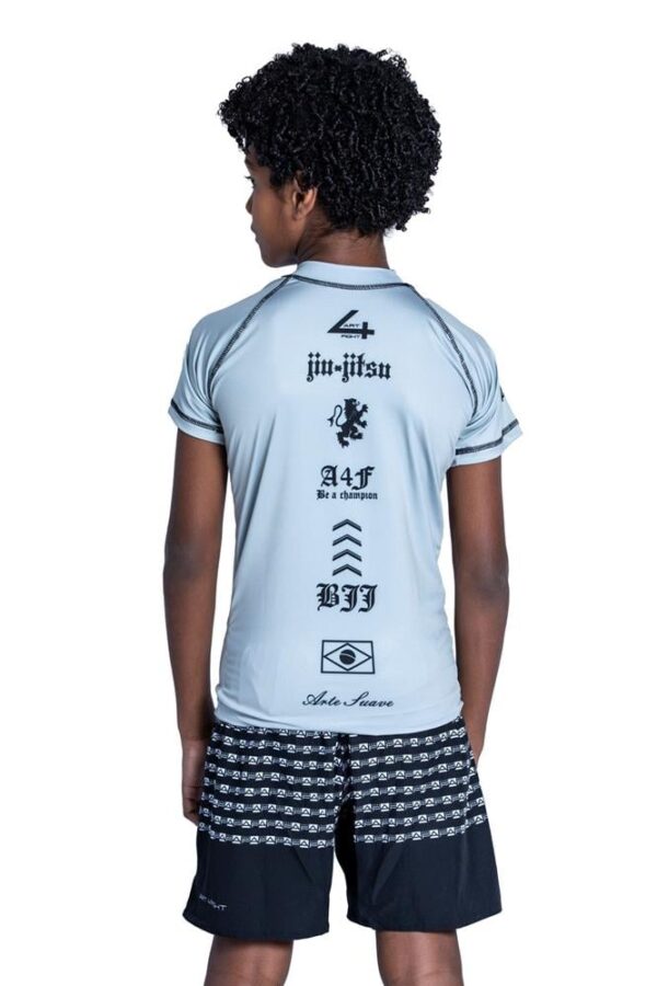 Rash Guard "A4F" Gris Niños Manga Corta - Imagen 2