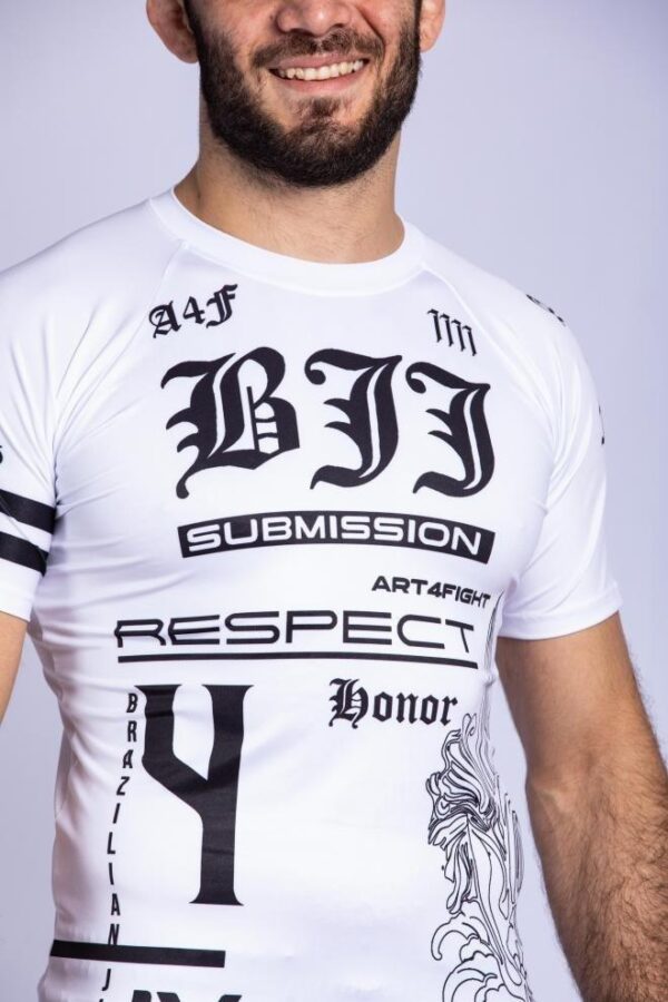Rash Guard "RESPECT" Blanca Manga Corta - Imagen 3