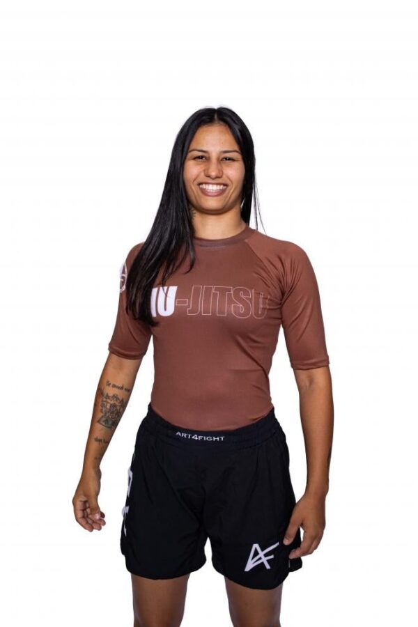 Rash Guard "JIU JITSU" Marrón Oscuro