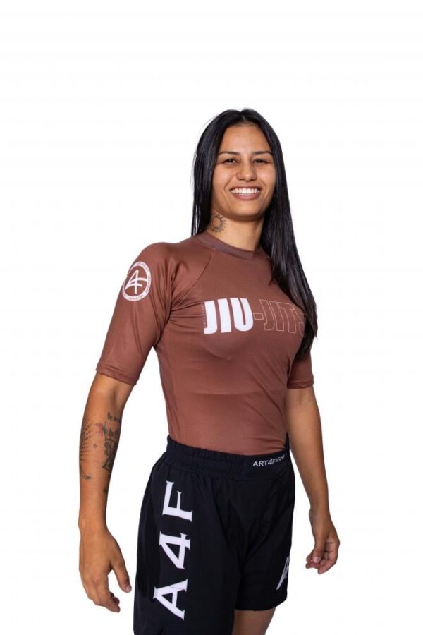 Rash Guard "JIU JITSU" Marrón Oscuro - Imagen 2
