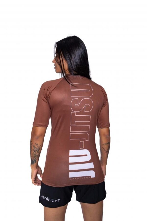 Rash Guard "JIU JITSU" Marrón Oscuro - Imagen 3